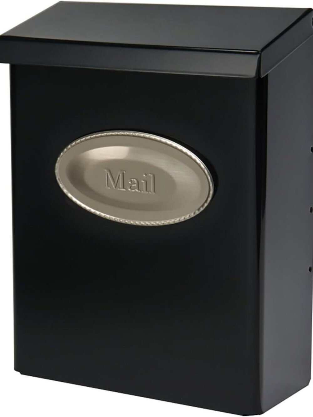 Stylish Locking Wall Mount Mailbox - Galvanized Steel, Black & Satin Nickel